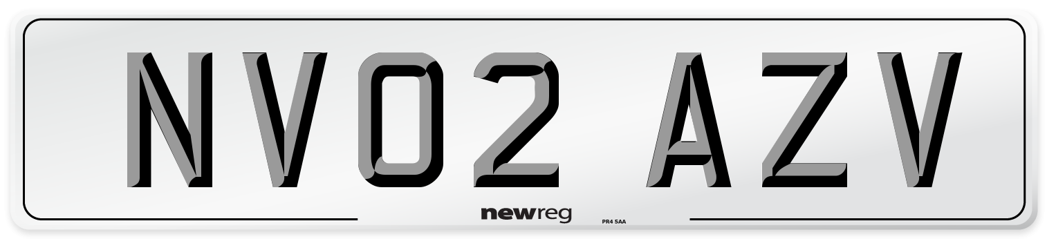 NV02 AZV Number Plate from New Reg
